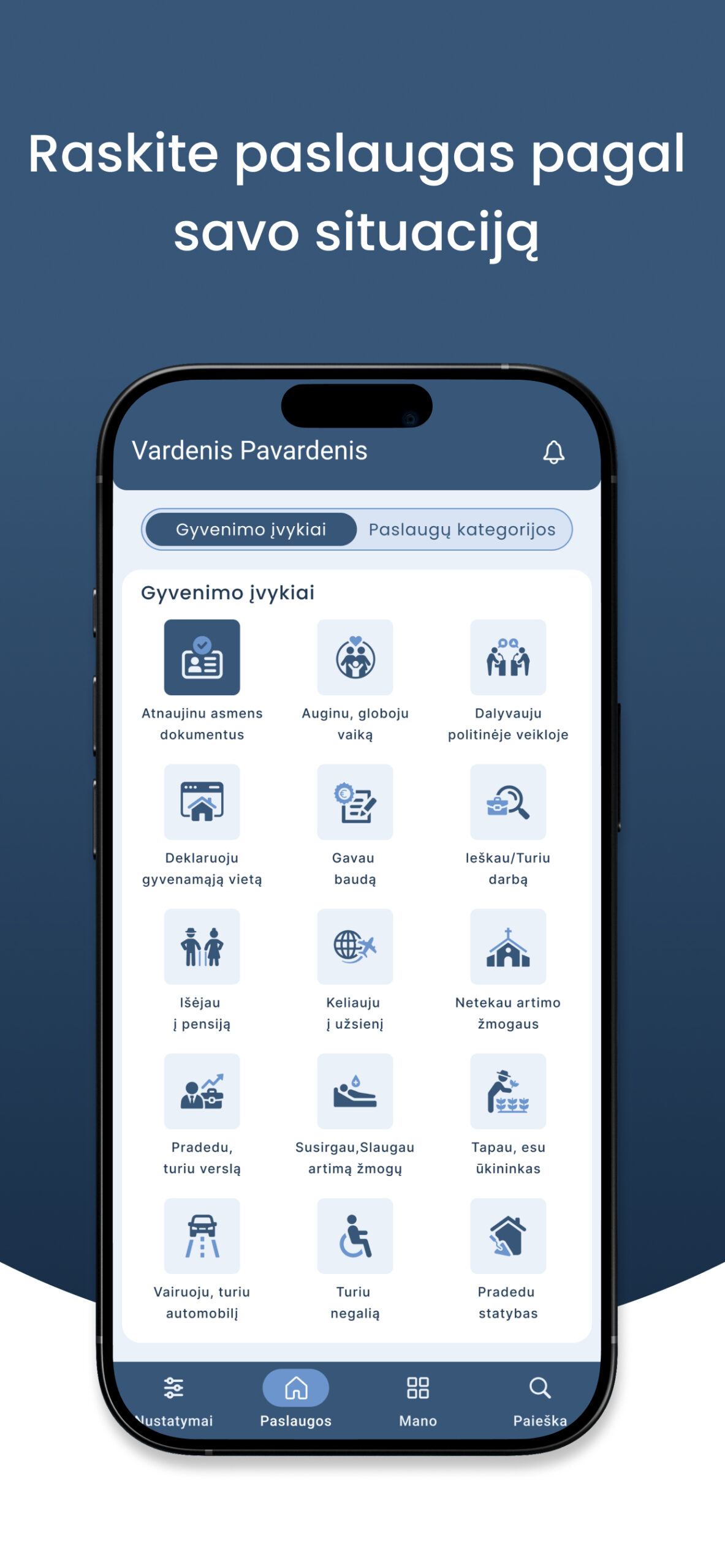 E. Valdžios vartai mobilioji programėlė