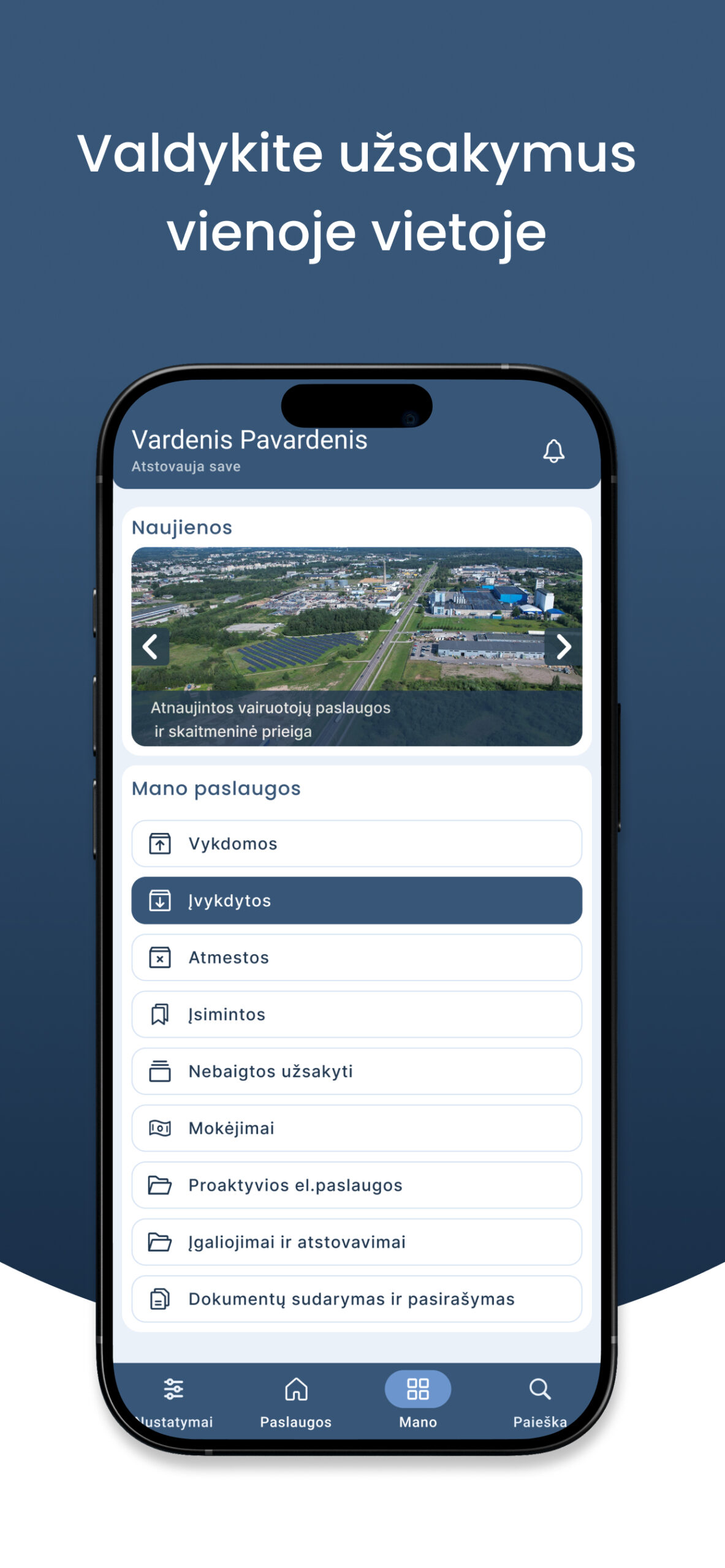 E. Valdžios vartai mobilioji programėlė