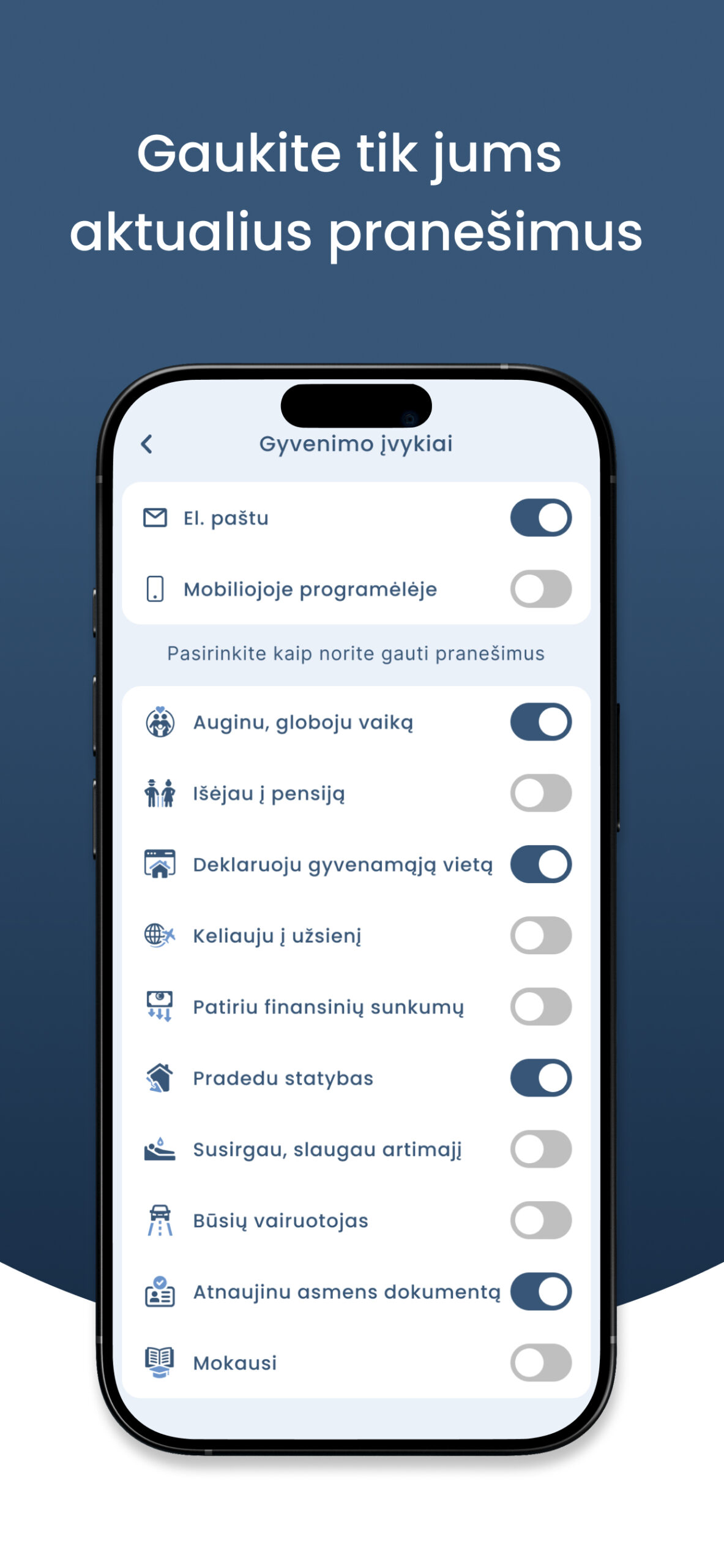 E. Valdžios vartai mobilioji programėlė
