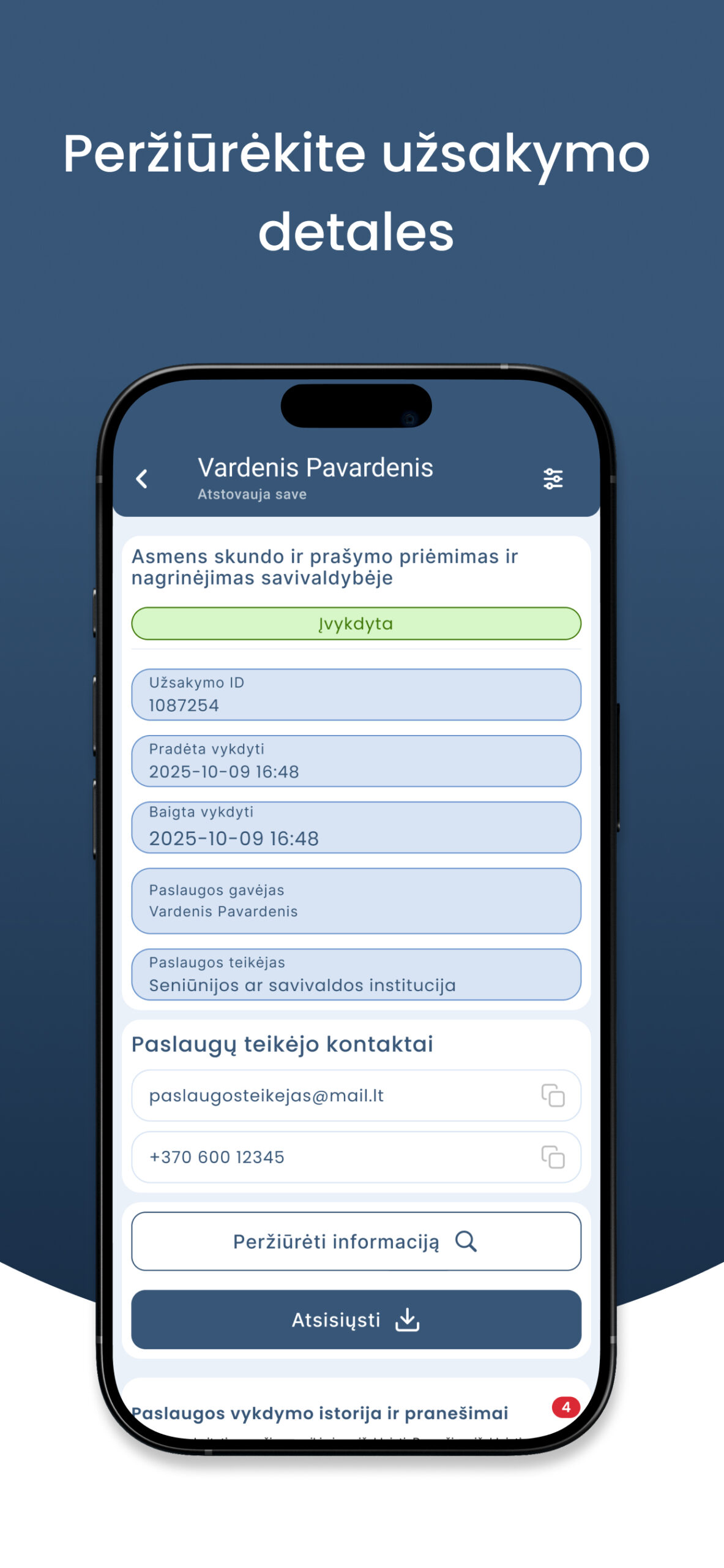 E. Valdžios vartai mobilioji programėlė